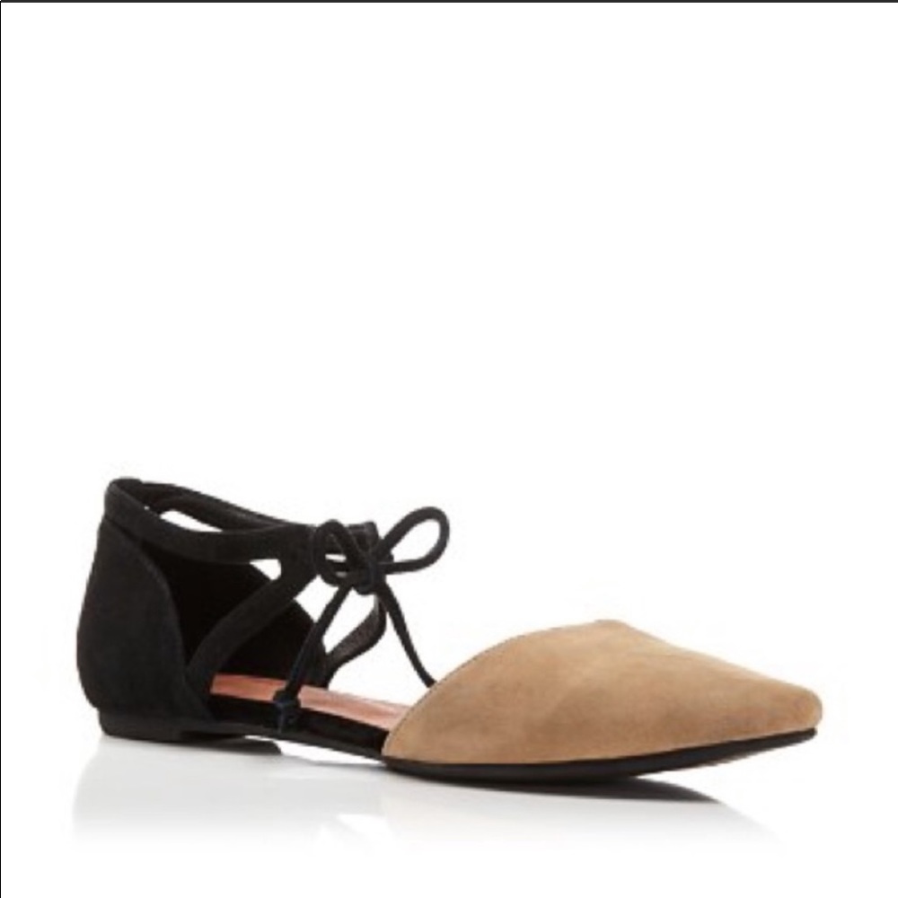 ✨Jeffrey Campbell Lace Up Flats Black & Beige